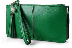 befen Genuine Leather Wristlet Wallet for Women, Small Clutch Purse and Handbag Cell Phone Bag Card Holder with Wrist Strap
