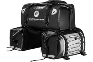 ROCKBROS Borse Moto Impermeabili Set 2 Borsa Posteriore Sedile 55L e Borse Posteriori Laterali 31L*2 per Motociclista Grande Capacità