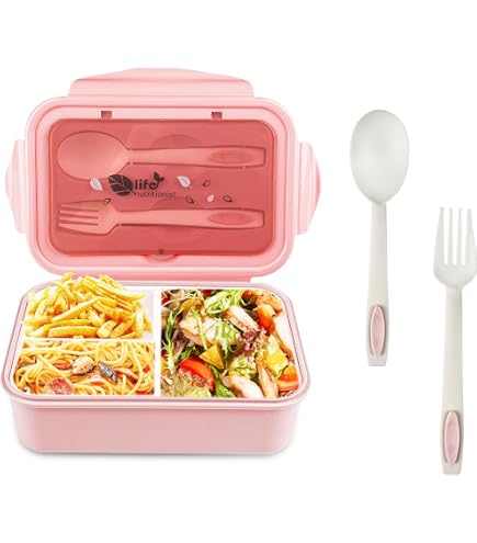 Contenitori Per Alimenti Divisi Set Di 3 Lunch Box Bento Riutilizzabili - Con 3 Scomparti, Per Bambini E Adulti, Ideali Per Scuola E Lavoro, Multicolore Design Leggero Impilabile
