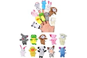 CERIOLL Lalki na palce, pluszowe zwierzątko, małe figurki zwierząt, lalki na palce, urocze zwierzątka, 10 sztuk, zestaw lalek na palec, pluszowe zwierzątko dla dzieci, na Wielkanoc, urodziny, Boże Narodzenie,