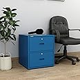 RIGID Steel Vertical File Cabinet with 2 Drawers Storage and Key Lock, Organizer for Bedroom Living room Home Office (Blue)