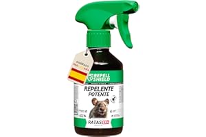 RepellShield® Repelente Ratas y Ratones -250ml- No Mancha, Fácil de Usar - Seguro para Niños y Mascotas - Resultados Visibles 7-10 días - Spray Ahuyentador de Ratas y Ratones - Aceite de Menta