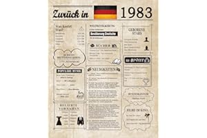 Woaipati Zurück in 1983 Poster, Dekoration zum 40. Geburtstag, edle Vintage-Tischdekoration, tolles Geschenk für 40-jährige Frau oder Mann