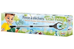 Buki France BN013 - Litter Picker - 80cm Rubbish & Litter Picking Set. Grabber Stick Tool. Includes Work Gloves and 5 Activities for Kids. Gift Suitable for Boys & Girls 6 years and over