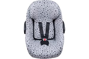 JYOKO KIDS Fodera copri seggiolino auto in cotone Compatibile con Pég Perego Primo Viaggio, Uppababy Mesa GO (BLACK STAR)
