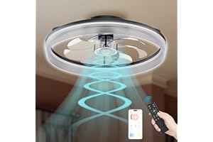 FIMEI 19.7'' Ceiling Fans with Light and Remote, 6 Speeds Blade Reversal & Dimmable, Remote Control & APP, Quiet Ceiling Fan with Lamps for Living Room, Dining Room, Bedroom, Office, Timer