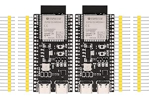 iHaospace ESP32-S3-DevKitC-1 N16R8 ESP32-S3 Dual USB Type-C Microcontrôleur avec 16 Mo de mémoire flash externe, 8 Mo de PSRAM, module Wi-Fi et Bluetooth