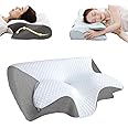 Cleshy Ergonomic Pillow,Ergonomic Pillow Side Sleeper, Proper Alignment Ergonomic Pillow,Protect Your Neck and Spine,Versatile Support Cleshy Pillow for All People (Grey)
