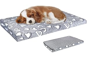 VANKEAN Cuscino per Cane Impermeabile materasso per cani per cani, Letto per cani grande con copertura rimovibile e lavabile,61x45x7.6cm, Grigio