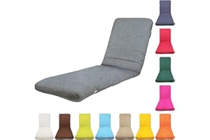 TIENDA EURASIA - Colchoneta para Tumbona de Jardin - Cojin Tumbona Acolchado Relleno de Fibra - Funda de Tela con Cremallera Lavable (180 x 50 cm, Gris)