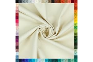 VmG-Store Baumwollstoff Uni 100% Baumwolle Oeko-Tex Meterware ab 50cm über 70 Farben zur Auswahl (06 Natur, 200 x 148cm)