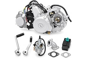 RibasuBB 4-taktsmotormotor, 125cc 4-takts elektrisk start 3 1 bakåt, halvautomatisk, enkelcylinder fyrtaktsmotor med luftfilt