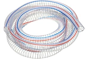 PATIKIL 1 tum/25 mm ID trådförstärkt slang 3 meter PVC vinyl sugslang högtryck kemikalieresistent med spiralfjäderstål tråd f