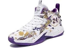 CHRRUXIN Mens Basketball Shoes Non Slip Basketball Sneakers Youth Fashion Basketball Trainers Lightweight Casual Breathable Shock Absorption Walking Shoes