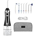 Leominor Cordless Water Flosser Professional Oral Irrigator,2021 Upgraded Electric Dental Flosser IPX7 Waterproof,with Travel Bag and 7 Jet Tips, Rechargeable for Home&Travel