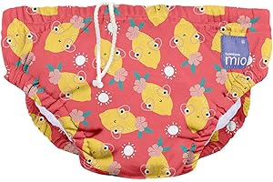 Bambino Mio, revolutionäre wiederverwendbare Schwimmwindel für Babys und Kleinkinder, Jungen und Mädchen, Zappelige Zitrone, M (6-12 Monate)