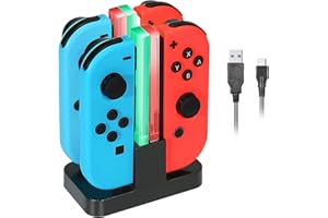 ReaLink 4 en 1 Chargeur Switch Manettes Joy-Con Charging Dock avec Indicateur LED USB