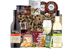 ANT & CHID Wine and Cheese Hamper Gift Set - Cheese and Wine Gift Set Includes 2 x Wines| 2 x Award winning Cheese| Pretzels|Olives| 2 x Chutneys| 1 x Pate–Cheese Gifts for Men, Cheese Hamper for Couples