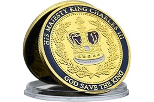 MERCOLLECTION Moneta Sfida del Re Carlo III del Regno Unito God Save The King, medaglia in metallo, souvenir