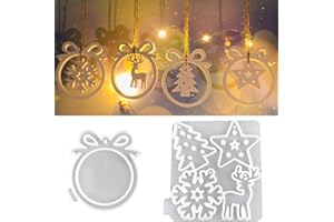 ‎ALEFBET Silikonformen Gießformen, Silikonform Weihnachten Anhänger, Silikon Gießform Anhänger, Gipsformen zum Gießen, Epoxidharz Formen zur Herstellung von Weihnachtsdekorationen