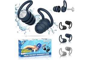 WLSCTY Waterproof Swimming Ear Plugs for Adults - 3 Pairs Silicone Swim Earplugs for Surfing,Diving,Showering and Other Water Sports - Keep Water Out and Ear Protection.