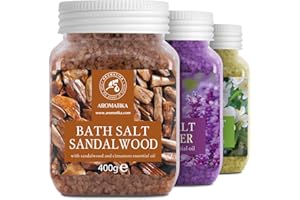 AROMATIKA TRUST THE POWER OF NATURE Set Sali da Bagno con 3x400g di Lavanda - Sandalwood - Gelsomino - Naturale al 100% - Ideale per Dormire Bene - Antistress - Bagno - Cura del Corpo - Benessere - Bellezza - Rilassamento - Spa