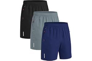 kuzwufs 3er Pack Sporthosen Herren Kurze Sommer Jogginghose Sport Shorts Mit Taschen Fussball Hose Kurz Tennishose Basketball Hose Männer Fitness Shorts Turnhose