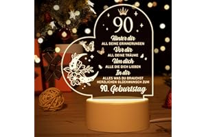 ‎VETBUOSA Vetbuosa 90. Geburtstag für Frauen & Mann - Acryl Nachtlicht - Geschenk zum 90. Geburtstag Mann, 1936er Geburtstagsdeko für Oma, Opa, Mama, Papa