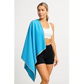 Unisex Mikrofiber Plaj Havlusu 80x130 cm Yumuşak Dokulu Deniz Banyo Sporcu Havlusu Large Boy (Turkuaz)