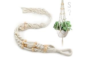 xiaoxiaozhijia Suspension Plante,Pot de Fleur Interieur,Panier Suspendu d'Intérieur avec Crochet pour le Salon,l'Extérieur,le Balcon,la Fenêtre,Décoration Murale (Beige-Beads-Tassels)