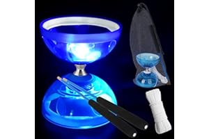 LURICO Diabolo mit Kugellager, Diabolo Kinder, mit Leerlauf und Kugellager, 4,5mm Diablo Leuchtend, mit Schnur und Handstäben, für Kinder & Erwachsene, Anfänger & Profis