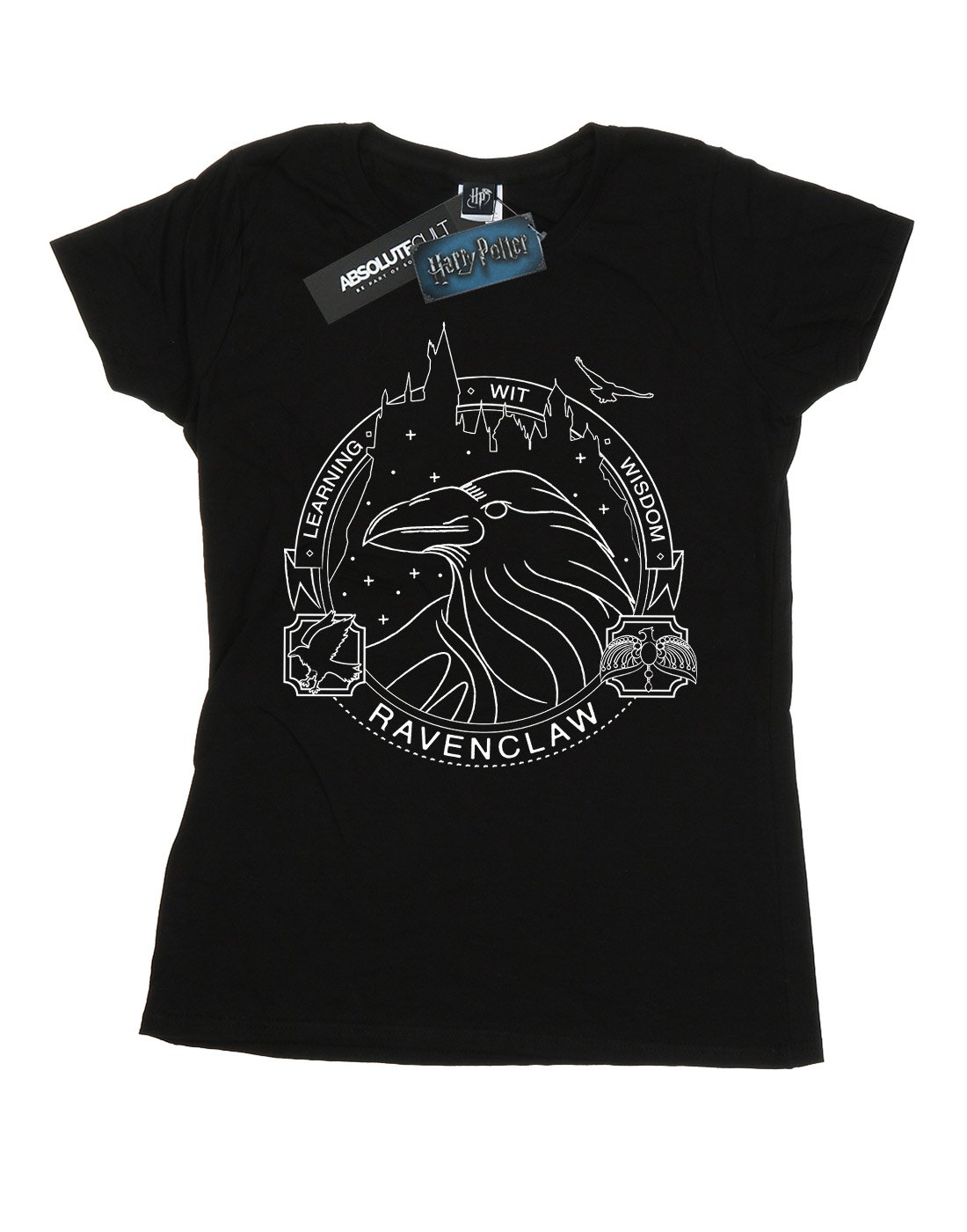 Harry-Potter-Damen-Ravenclaw-Seal-T-Shirt-Schwarz-X-Large