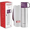 Milton Glassy 500 Thermosteel Vacuum Insulated Double Walled Flask with Drinking Cup lid & Jacket, 500 ml Water Bottles, 24 Hours Hot & Cold,Easy to Carry,Rust Proof, Tea, Coffee,Travel Bottle, Purple