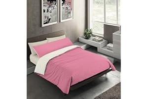 BANZAII TEXTILE INNOVATOR ONLINE Banzaii Juego de Funda Nórdica Reversible 100% Microfibra 2 Piezas para Cama de 135 – 1 Funda Edredón Nórdico 220x220 cm + 1 Funda de Almohada 45x155 cm, Rosa/Leche