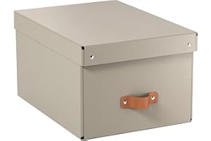 Leitz Puro Caja de Almacenamiento Pequeña con Tapa - Set de 2 Cajas de Almacenamiento, Compatibles con Cubos y Estanterías, Organizador Apilable 7L, Apto para Hogar y Oficina (20 x 28 x 15 cm, Beige)