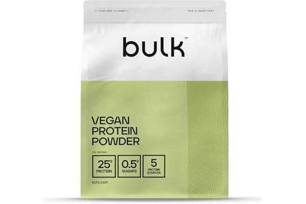 Bulk Vegan Protein Powder, Shake protéiné végétal, Vanilla, 1 kg, New & Improved Formula