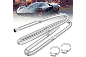 Giugio Tubo di scarico 200 cm per generatori di corrente, 2,5 cm, per riscaldamento auto, in acciaio inox, con 2 morsetti in acciaio inox, per riscaldamento diesel, auto, riscaldamento ad aria