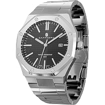 SAPPHERO Orologi da uomo Lusso Impermeabile 50M Orologio da polso per uomo Affari Data Sport tempo Moda Cinturino in acciaio Orologio regalo per gli uomini