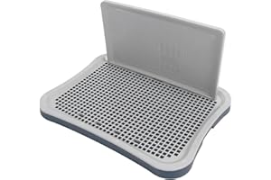 GOSHYDA Toilettes de Dressage pour Chien, Plateau d'apprentissage de la propreté pour Chien avec Colonne Murale, Toilettes D'intérieur pour Dressage de Chien, Support de Tapis (Bleu