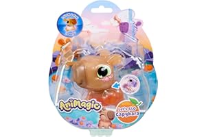 Animagic – Let’s GLO Capybara Marrón – Animal Interactivo y Electrónico Luminoso para Niños a Partir de 4 Años – Juguete Sensorial Que Brilla en Agua – Capibara Flotante y Elástica – Juguete de Baño
