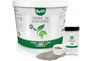 BeyEco® Terre de diatomée Grise Non calcinée en Poudre | Hygiène Naturelle Poule, Chat, Chien, Maison, Jardin, Terrasse, Potager, Poulailler à pulvériser | Fabriquée en France