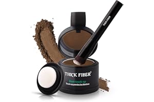 THICK FIBER Root Touch Up (Castaño Claro) CON PINCEL - Fibras capilares para ocultar la pérdida de cabello y las canas - Para hombres y mujeres - Oculta instantáneamente canas y calvas (Castaño Claro)