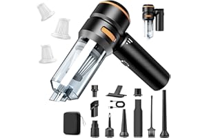 MILFECH 4-in-1 Handstaubsauger Akku,20000Pa Autostaubsauger mit Bürstenloser Motor,3-Gang 150000 U/min Handstaubsauger Kabellos,Mini Staubsauger für Auto,Haus,Tierhaare(Schwarz)