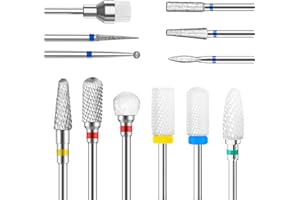 CAREHABI 12 Pièces Broderie Ponceuse Ongles, Professionnelle embout ponceuse ongles ceramique pour Enlever le gel et les Cuticules