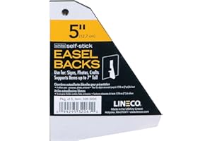 Lineco Self-Stick Chipboard Easel Backs 5/Pkg-White Single-Wing 5"
