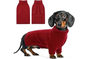 Queenmore Maglione Cane per Cuccioli, Morbido Vestiti per Gatti Chihuahua, Perfetto per Casa e Giochi (Rosso, XS)