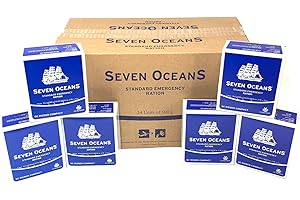 Seven Oceans Lot de rations de survie pour 2 mois, biscuits longue durée 24 x 500 g