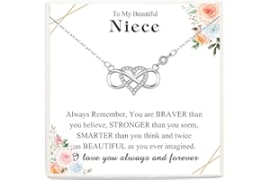 VOSAP Gifts for Daughter Granddaughter Niece, Infinity Heart Necklace Gifts for Teenage Girls, Jewellery Presents for Daughter Granddaughter Niece Birthday Graduation Christmas Gifts