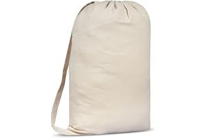 SWEETNEEDLE Sweet Needle Bolsa para la colada de lona premium con correa para el hombro, 75X56 cm, 100% algodón, tejido de tela, muy duradera, forro para la colada lavable a máquina (1 unidades)