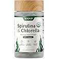 Snap Supplements - USDA Organic Chlorella Spirulina Capsules | Green Superfoods for Heart Support, Natural Energy & Glucose Control | Plant Vitamins & Powerful Antioxidants | 120 Capsules